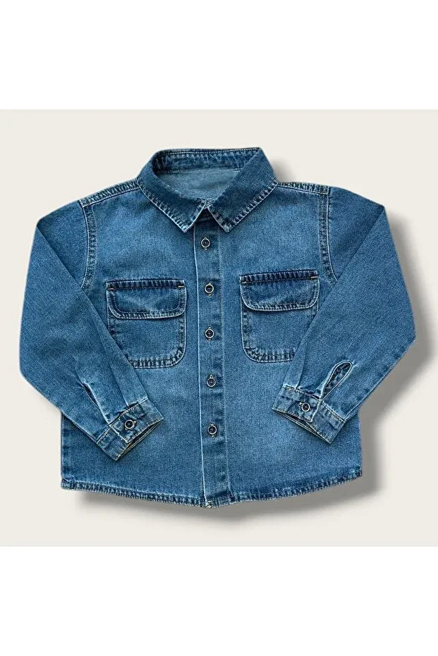 Детская джинсовая рубашка с длинным рукавом Esprix Kids, Light Blue