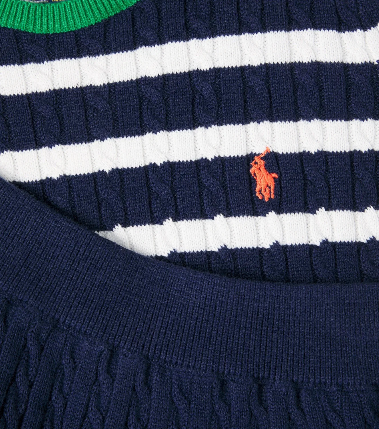 Комплект из вязаного топа и юбки Polo Ralph Lauren Kids, синий — фото 3
