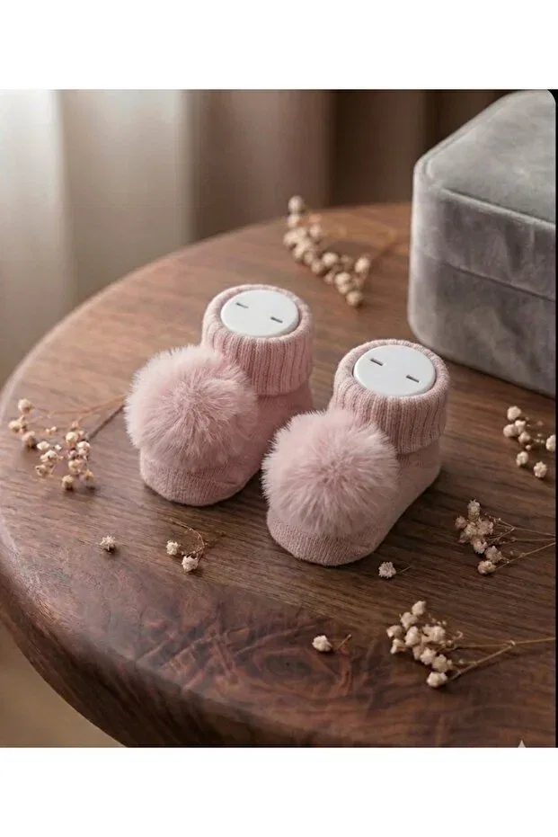 Детские носки для новорожденных с помпонами Baby By Bumbo, Pink