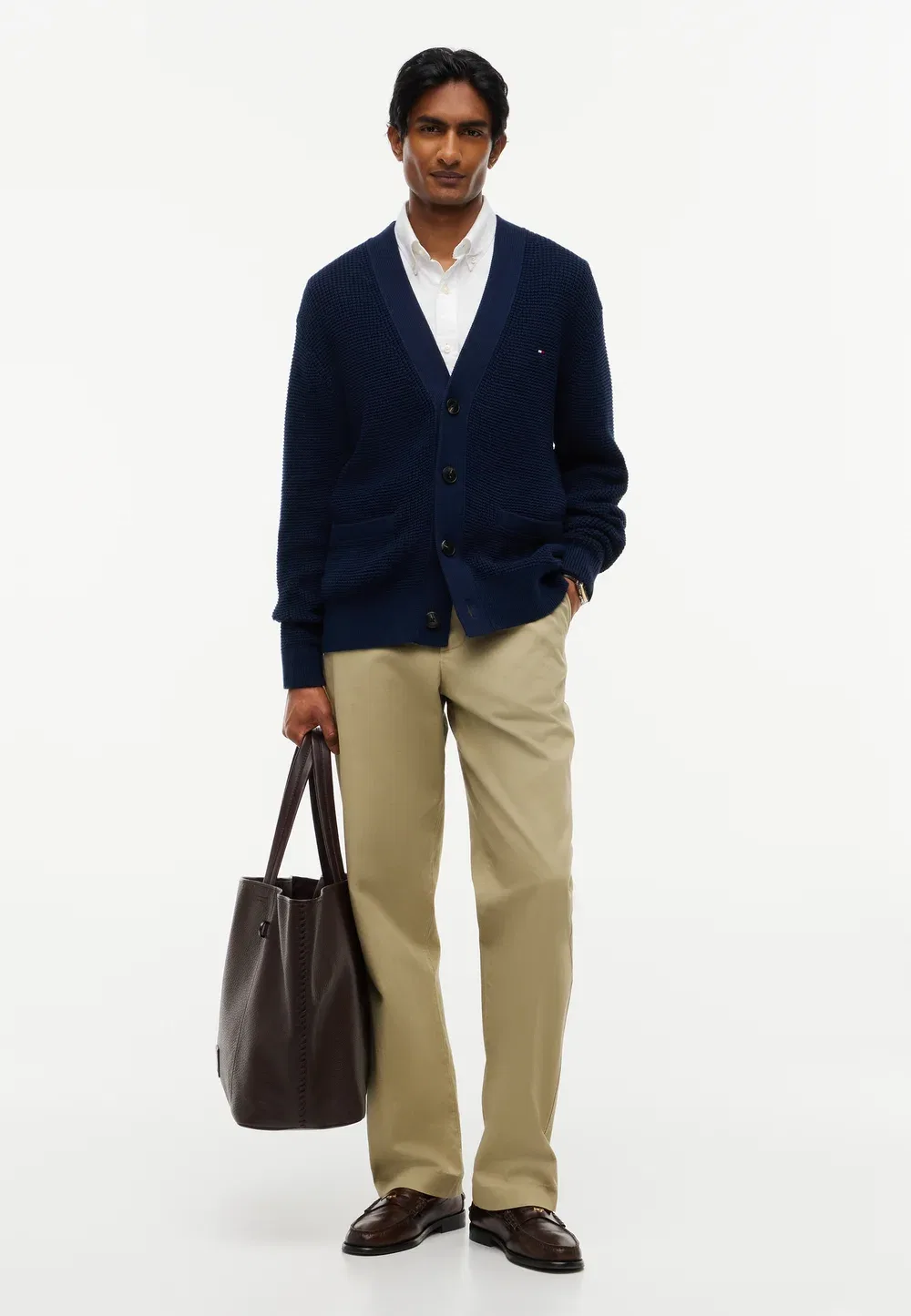 Кардиган с вафельной структурой Tommy Hilfiger, Carbon Navy — фото 2
