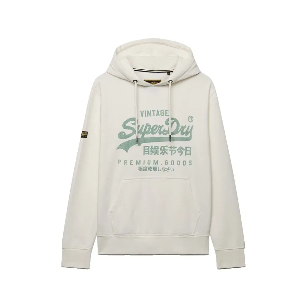 Мужской свитшот с капюшоном Vintage Logo Classic Superdry, White — фото 3