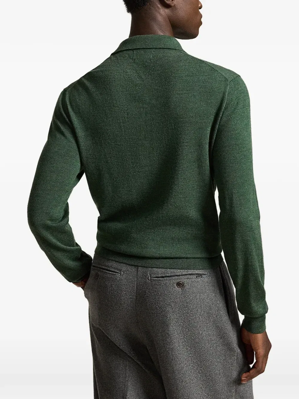 Джемпер-поло из стирающейся шерсти Polo Ralph Lauren, зеленый — фото 4