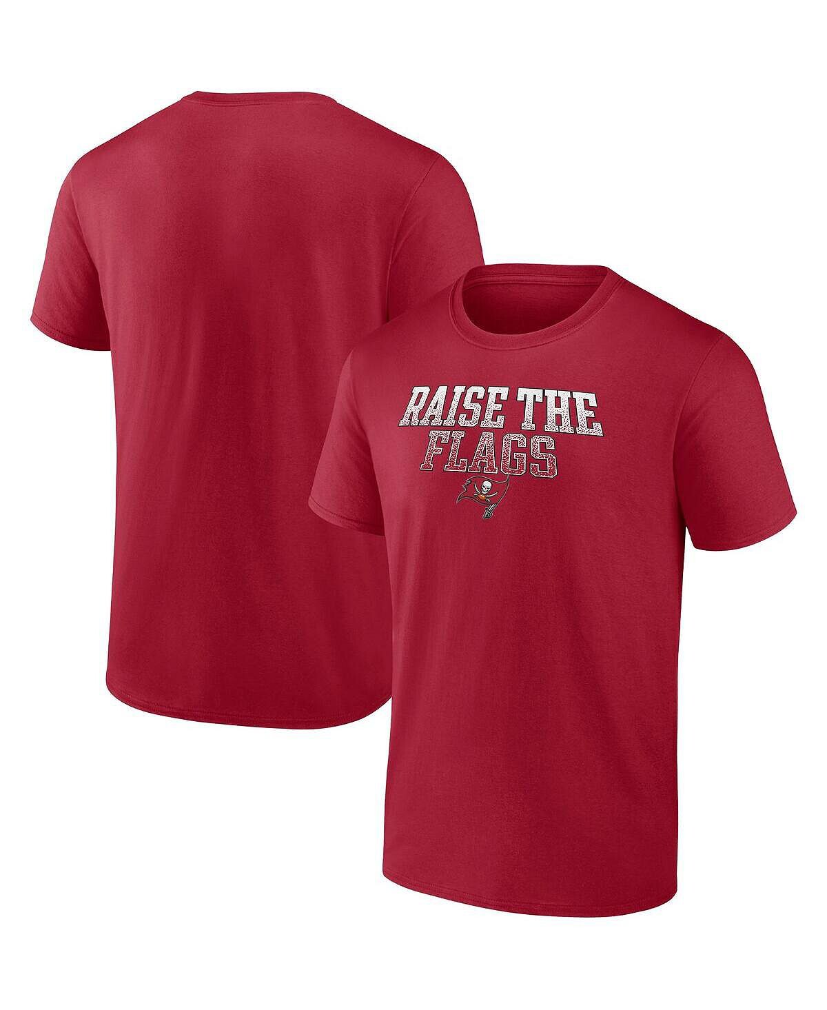 

Мужская фирменная красная футболка tampa bay buccaneers raise the flags heavy hitter Fanatics, красный