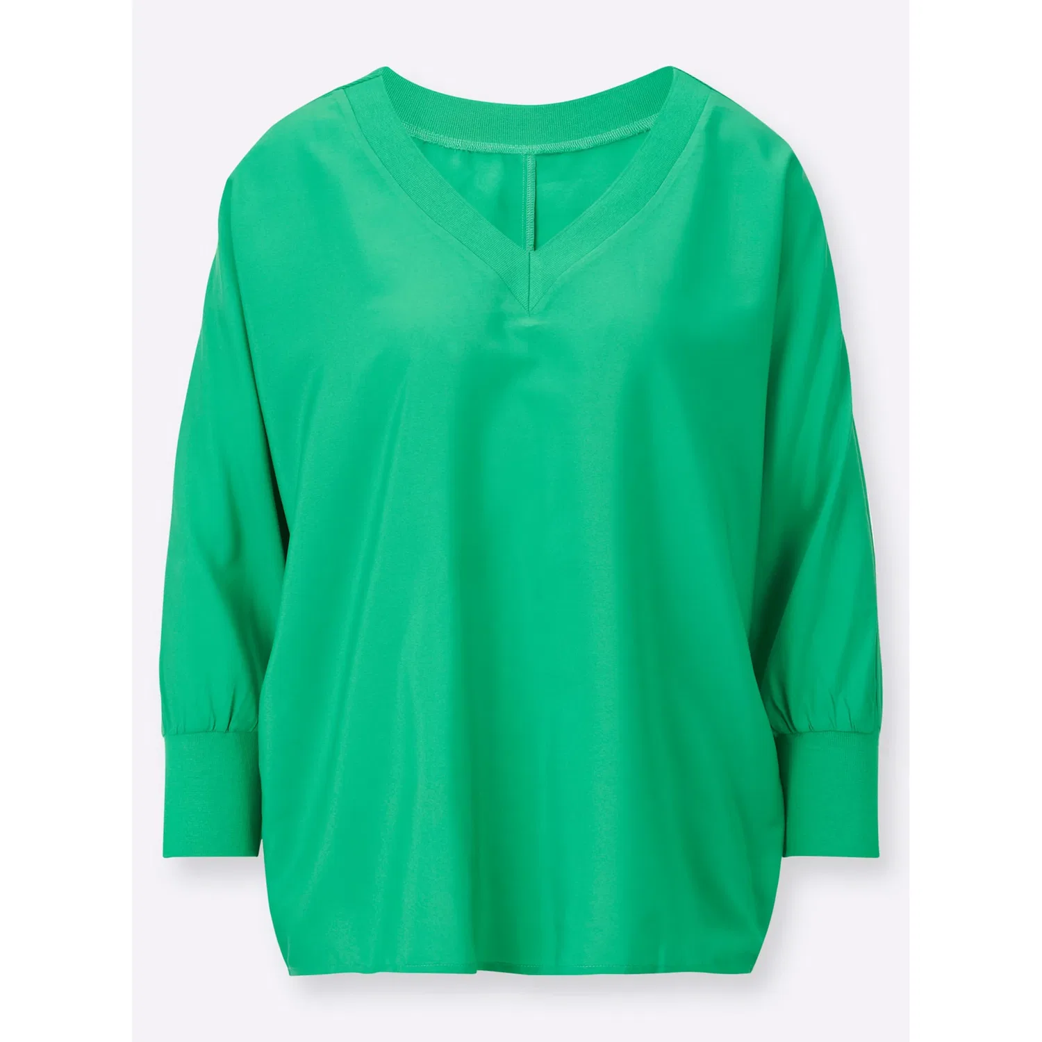 Женская блуза Oversize с летучей мышью Classic Basics, Grass Green — фото 4