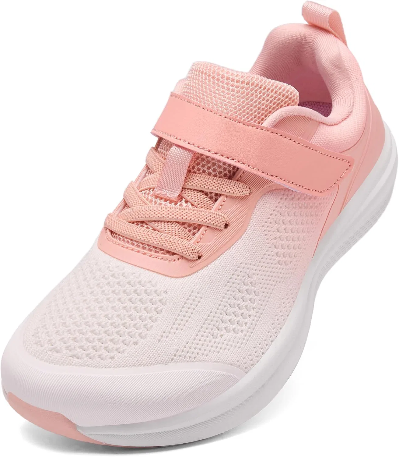 Детские легкие кроссовки с широким носком для мальчиков и девочек Clifun, White/Pink
