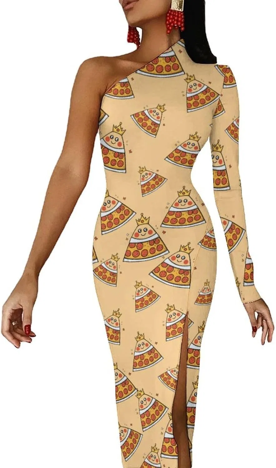 Женское коктейльное платье с одним плечом Pizza and The King, Style