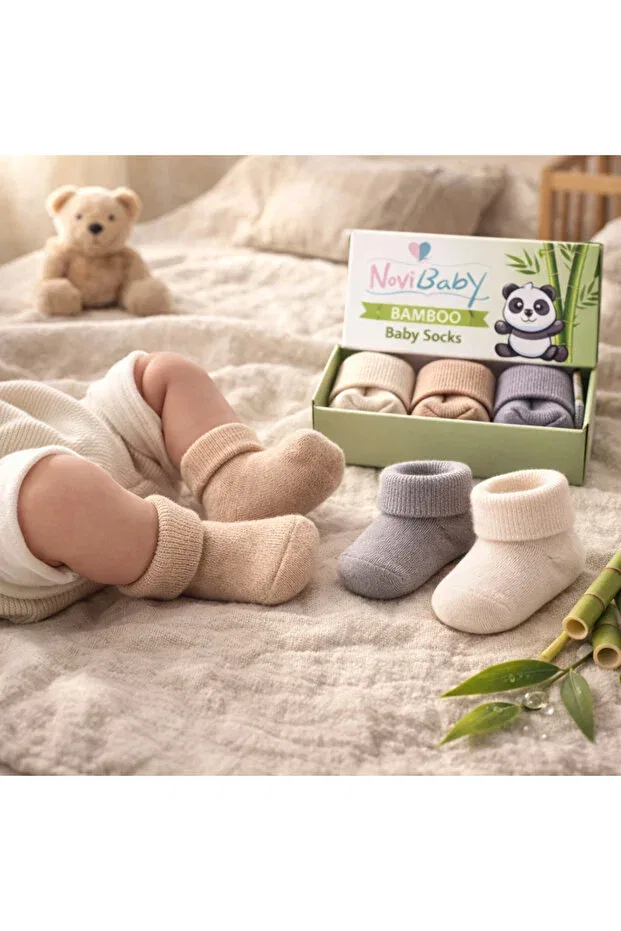 Детские носки для новорожденных хлопковые 3 шт Uncle Novibaby, Uncle — фото 3