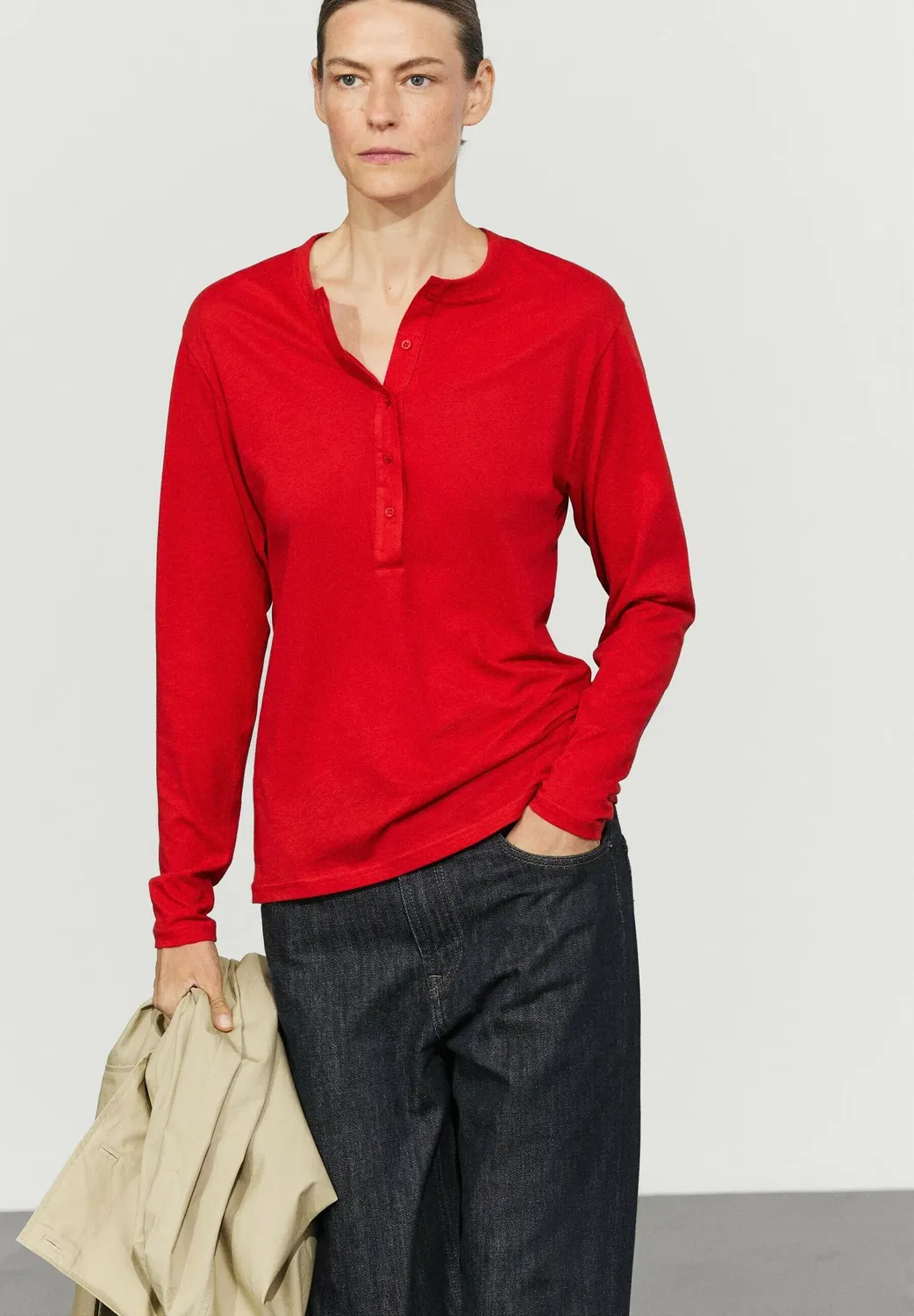 Топ с длинными рукавами Massimo Dutti, Mottled Pink