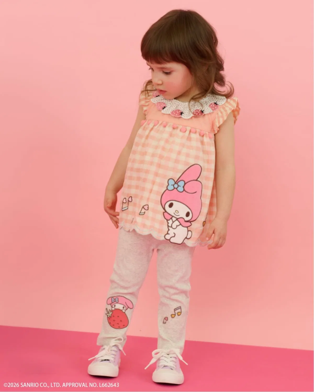 Детская туника с вышивкой Sanrio Characters, модель My Melody/Kuromi, baby cheer, Lavender — фото 3