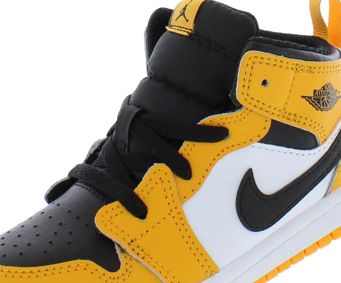 Детские кроссовки для мальчиков Jordan 1 Mid Black/Dark Iris-White, Taxi/Black/White — фото 3