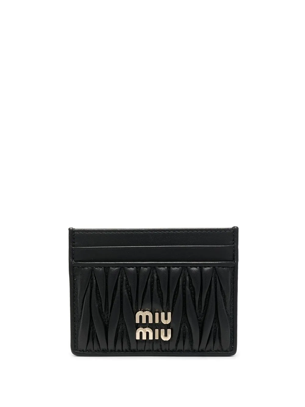 

Фактурный кардхолдер в технике макраме MIU MIU, черный