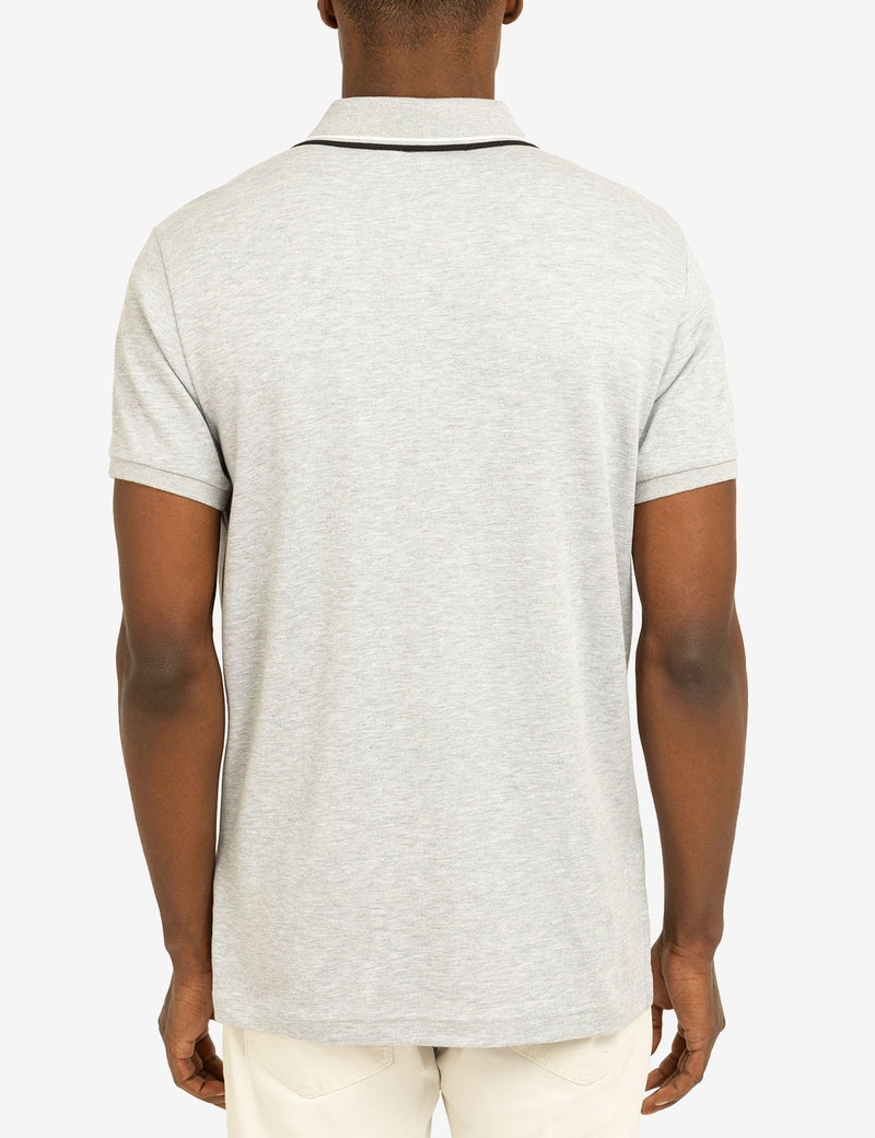 Футболка поло U.S. Polo Assn. Slim Fit Tipped Interlock, светло-серый — фото 3