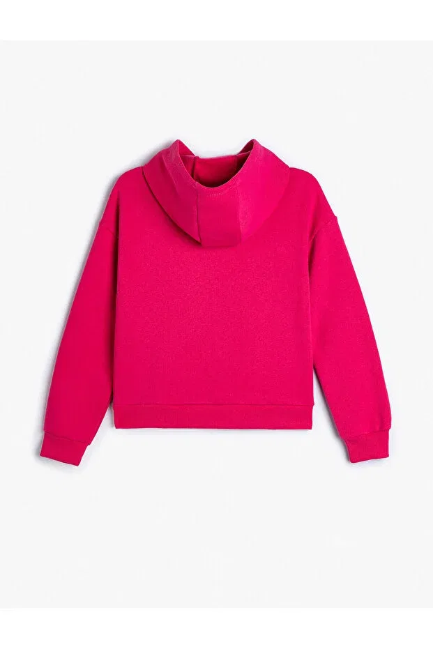 Детское худи для девочек с принтом Koton, Fuchsia — фото 2