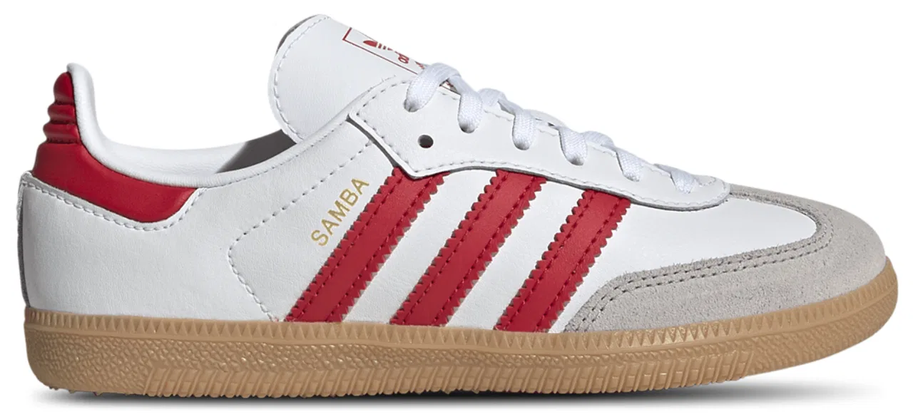 Кеды для мальчиков Samba Adidas, цвет White/Better Scarlet/Gum