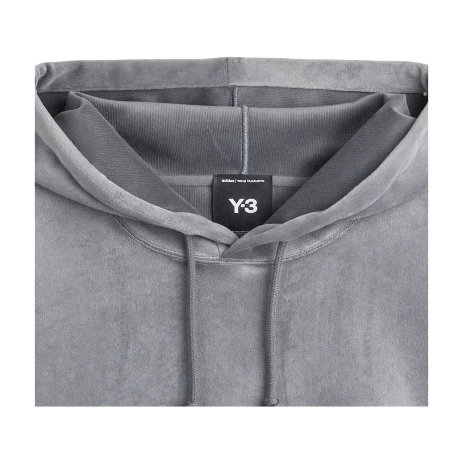 Мужское худи с вельветовым кордюром Adidas x Y-3 Velvet Corduroy Hoodie Asia Sizing, серый — фото 3