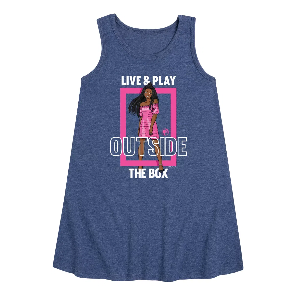 Детское платье-трапеция без рукавов Barbie Live & Play Outside the Box, Heather Navy