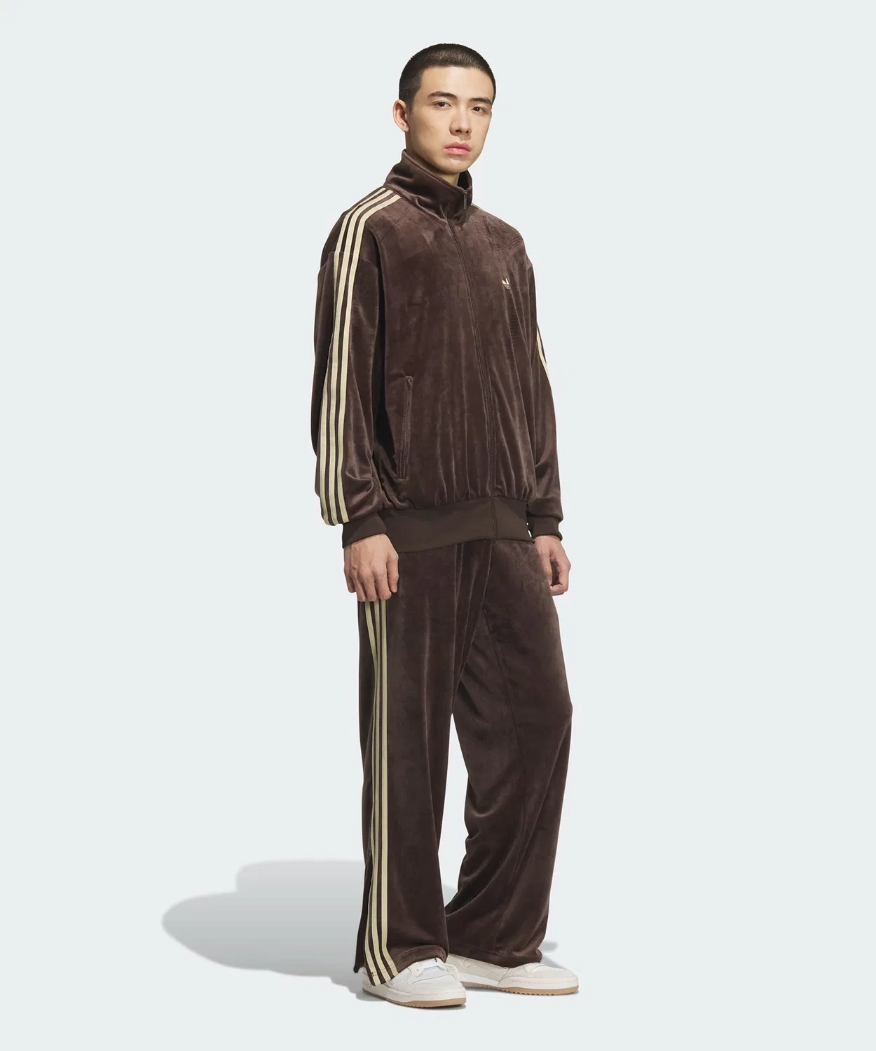 Мужские спортивные брюки из велюра Firebird Track Pants Adidas, Коричневый — фото 4