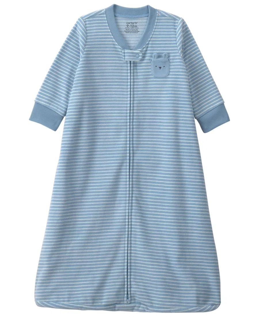 Одеяло-комбинезон из флиса с молнией, с длинным рукавом, свободного кроя Carter's, Blue