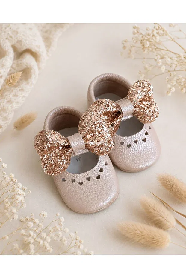 Детские мокасины из натуральной кожи для девочек Rose dried Viela Gift Atelier, Pink