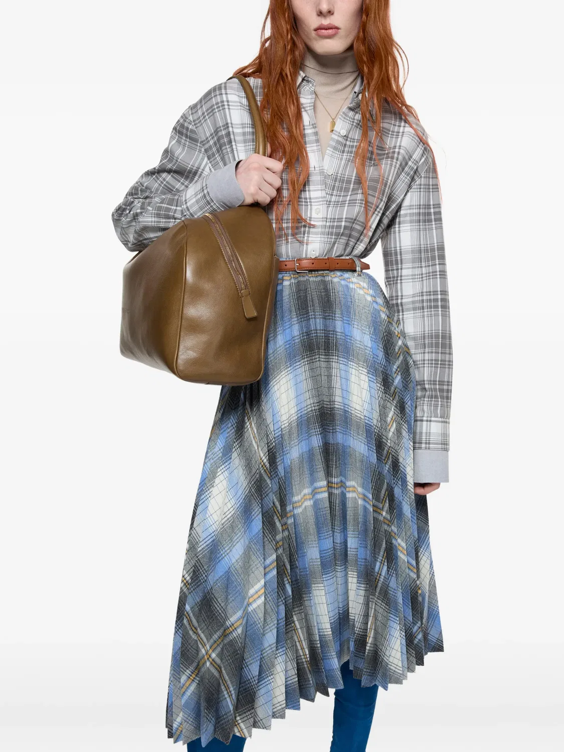Многослойная фланелевая рубашка, серая Acne Studios, серый — фото 2