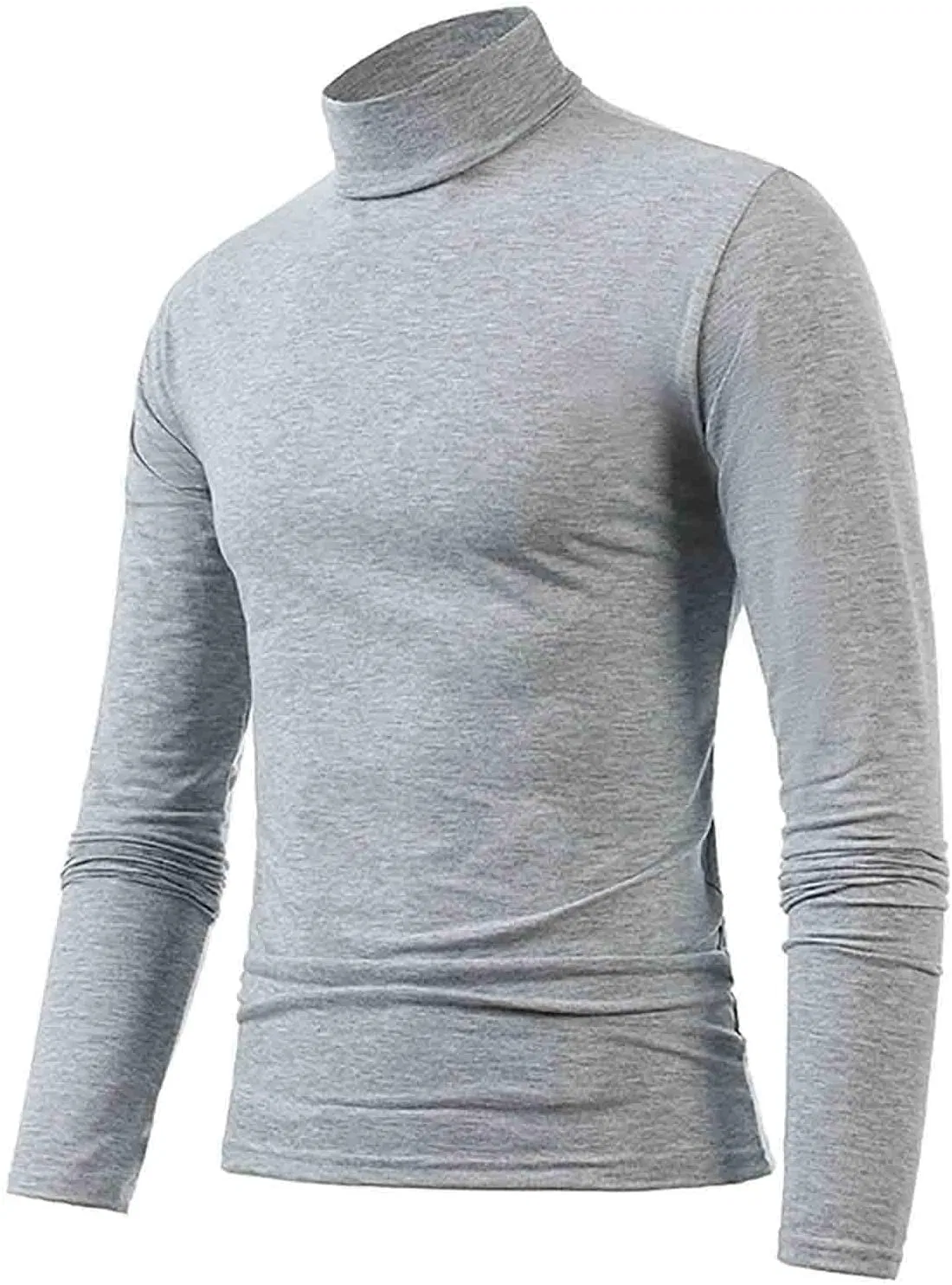 Мужская облегающая футболка с имитацией водолазки Slim Fit, Grey