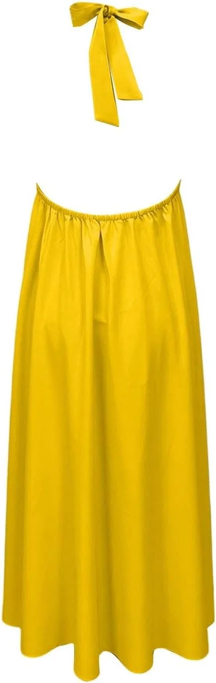Женское повседневное платье на бретелях с открытой спиной, Yellow — фото 4
