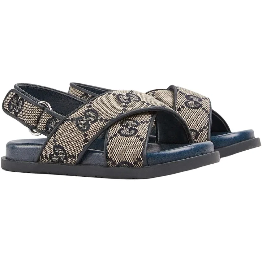 Детские туфли Gucci GG Canvas, бежевые — фото 4