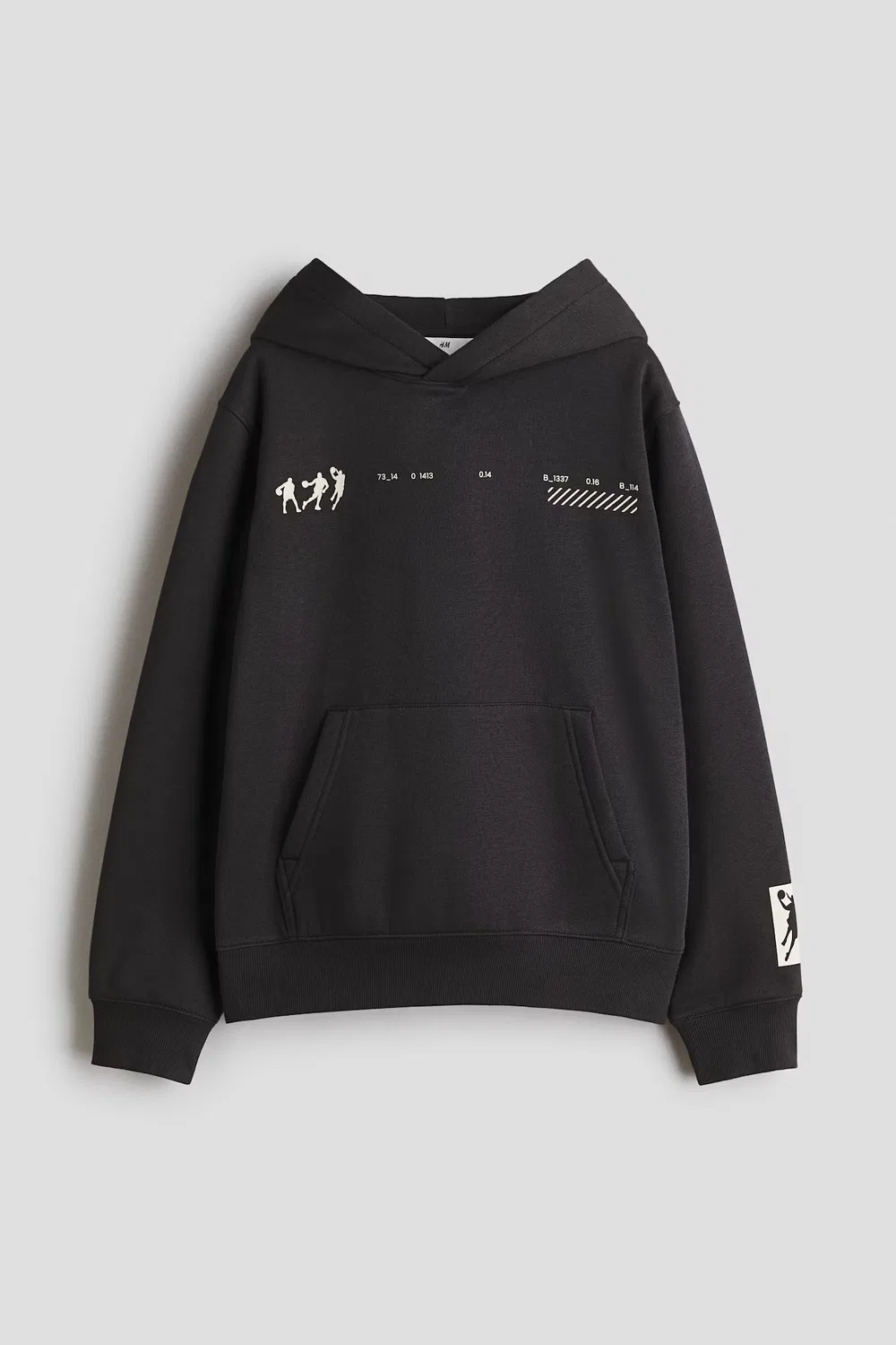 Худи с принтом и внутренней подкладкой с начесом H&M, Anthrazit/Basketball