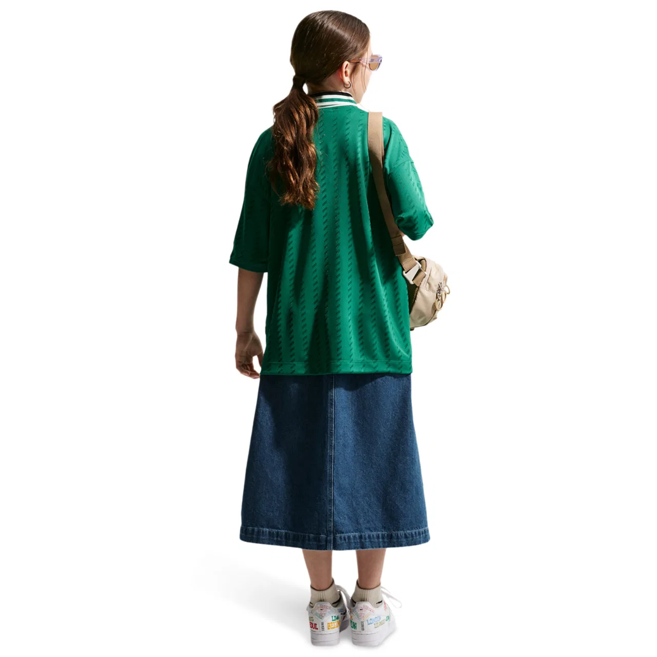 Джинсовая юбка для девочек Nike NSW CLN Denim Mini Skirt, цвет Aegean Storm/Mystic Navy/Light Armory Blue — фото 4