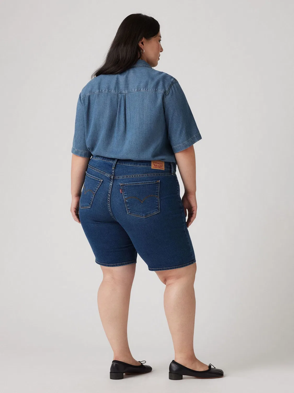 Шорты бермуды shaping, clever girl blue Levi's, синий — фото 2