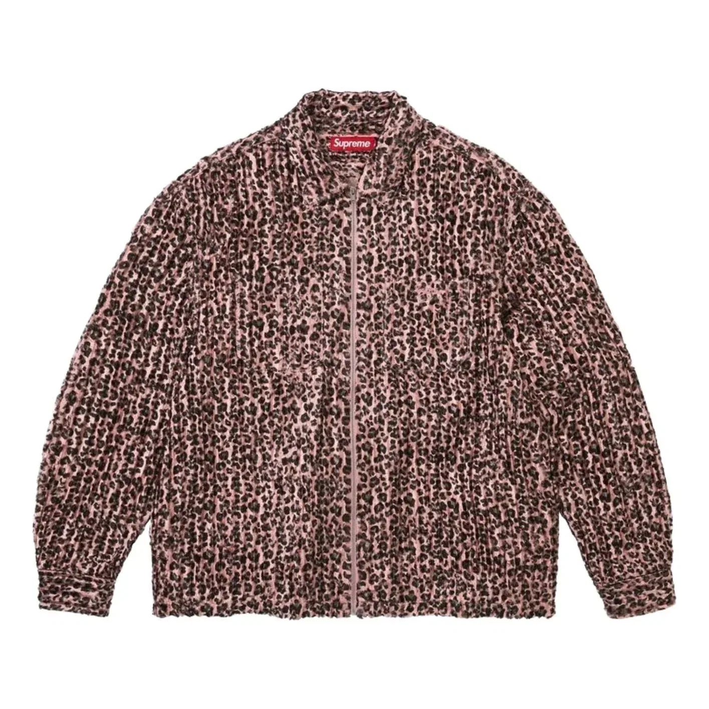 Мужская куртка FW26 Leopard Frayed Zip Up Shirt 'Pink' Supreme, розовый