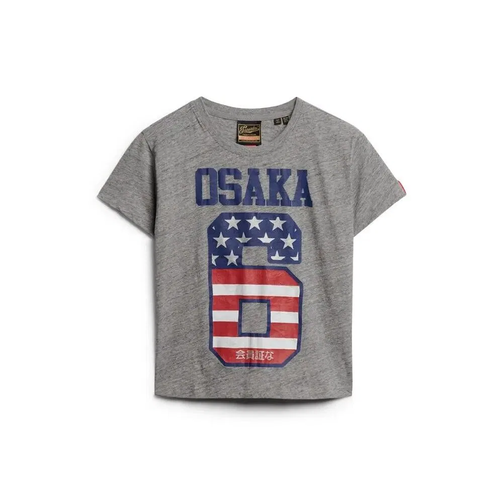 Женская футболка с принтом Superdry 90& Osaka 6, Grau