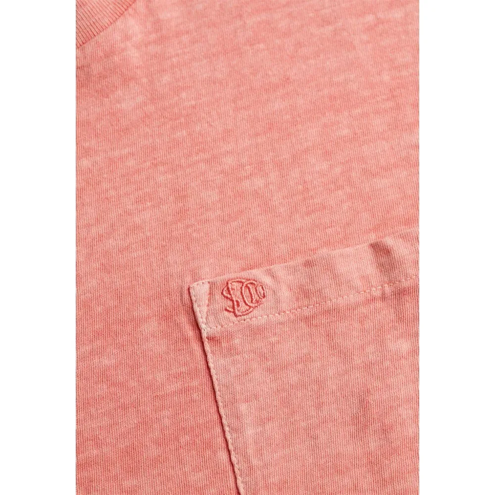 Футболка с коротким рукавом Cotton Classic Linen Pocket Superdry, розовый — фото 4