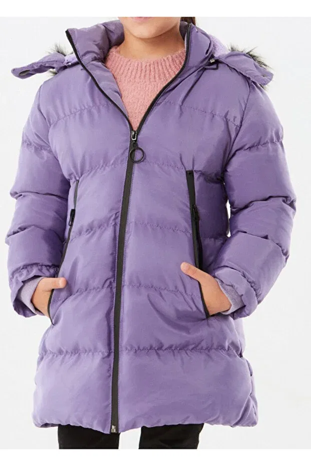 Детское пальто для девочек с капюшоном Irem Çocuk Giyim, Lilac