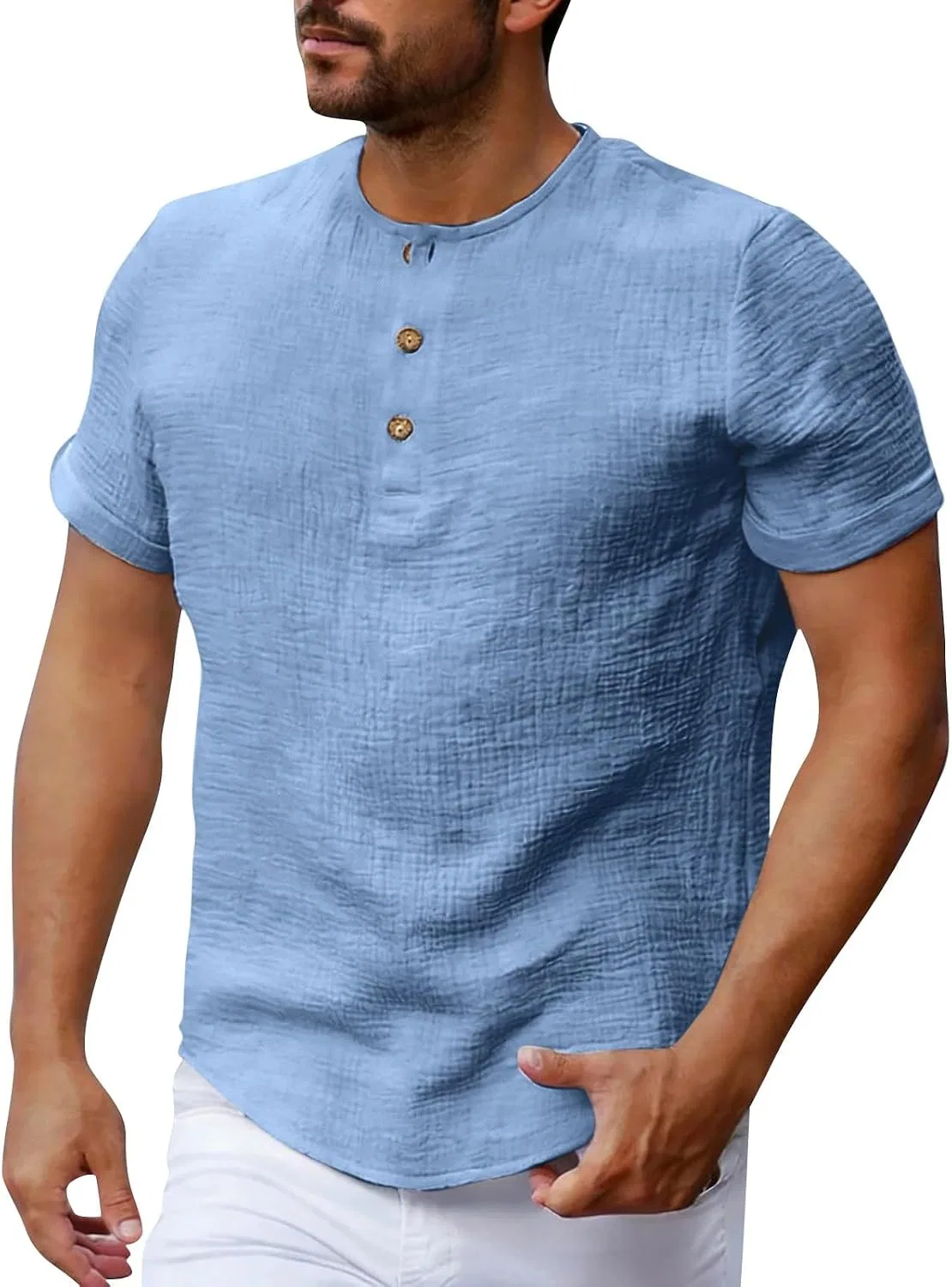 Мужская футболка-поло с коротким рукавом Generic, Light Blue