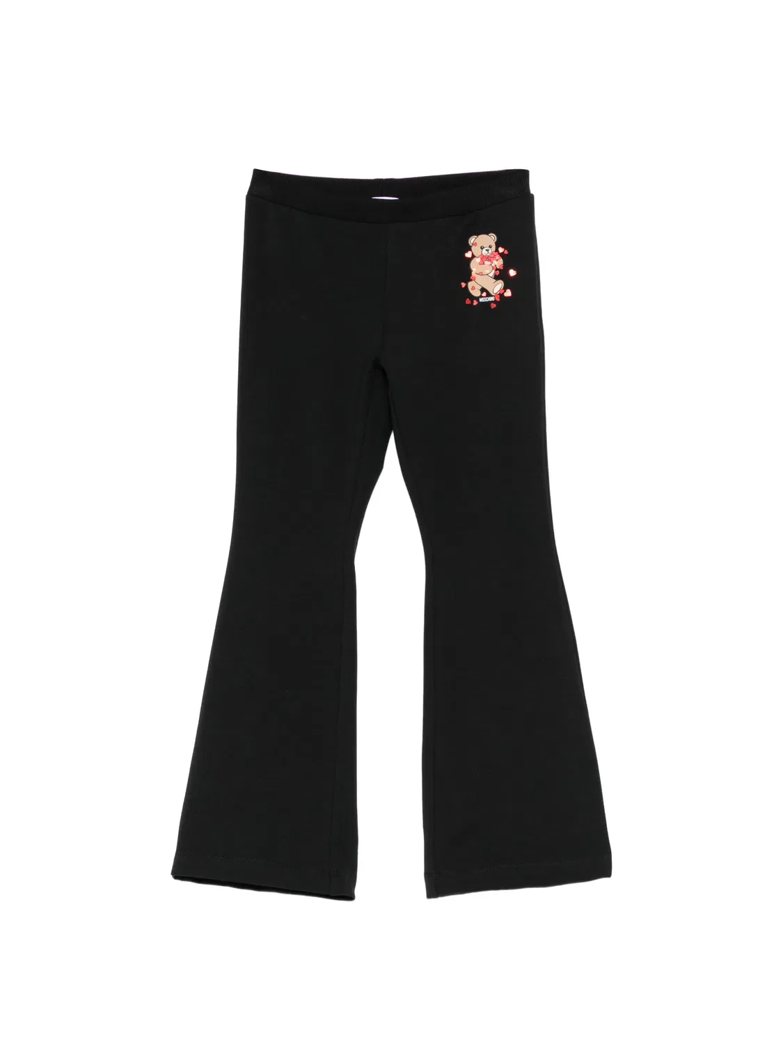 Расклешенные брюки с принтом Teddy Bear Moschino Kids, черный