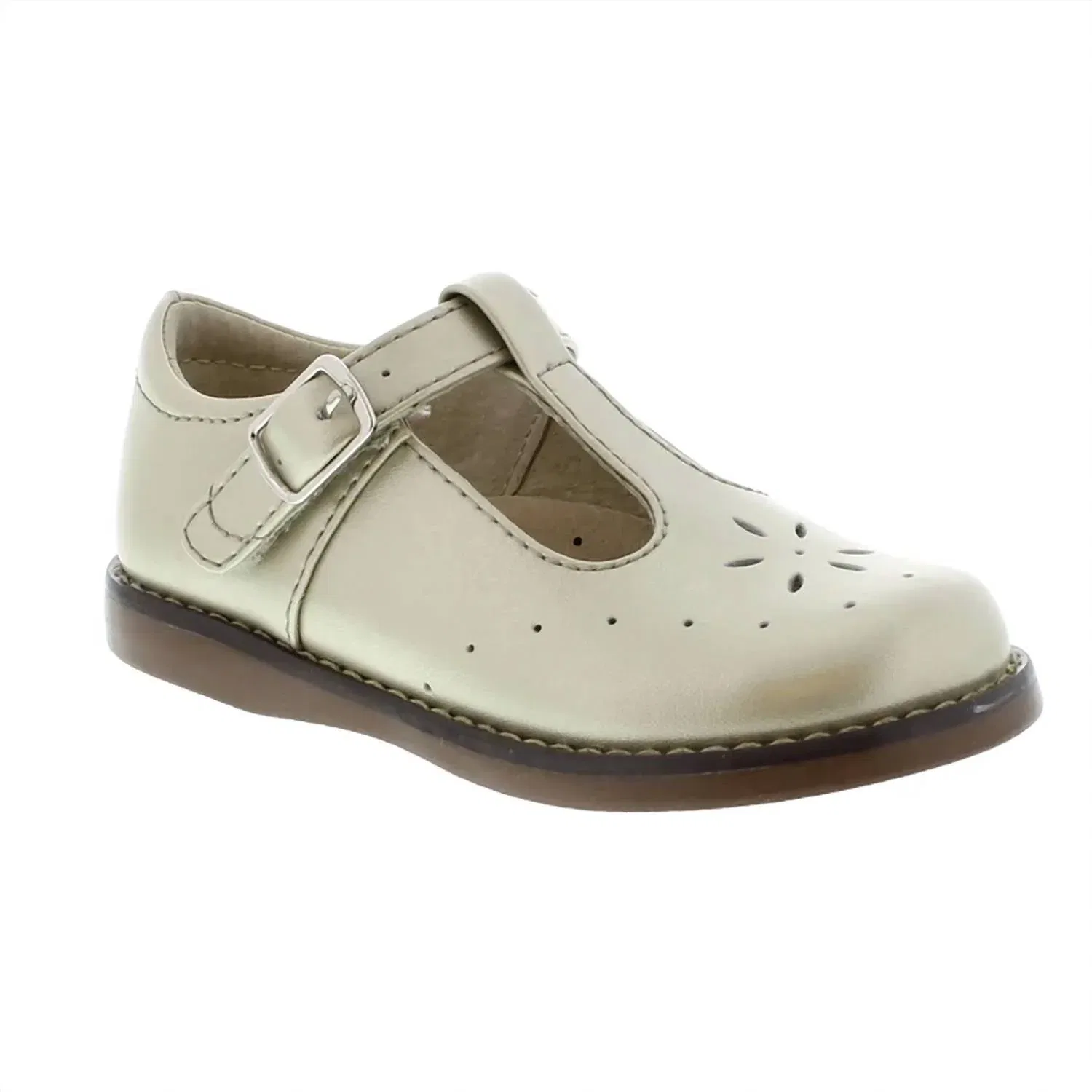 Детские туфли для девочек Мэри Джейн на липучке Sherry T-Bar Footmates, Pearl