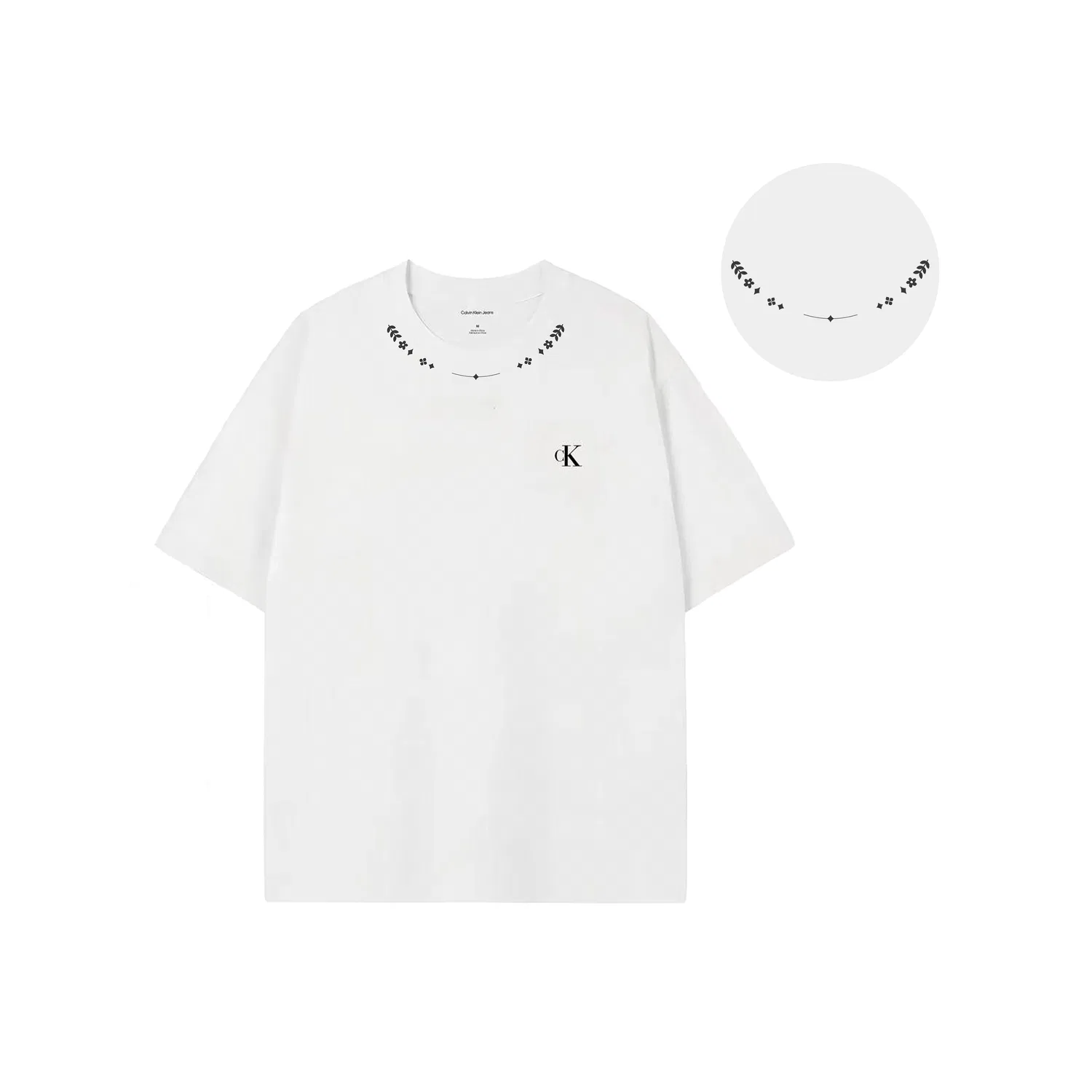 Женская футболка с круглым вырезом и принтом Calvin Klein, белый — фото 3