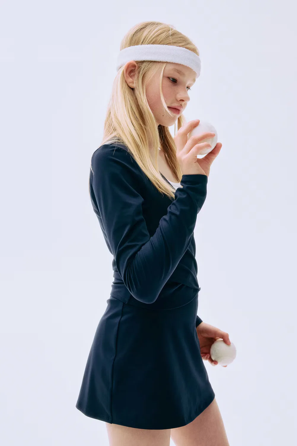 Спортивная рубашка с запахом H&M, Marineblau — фото 4