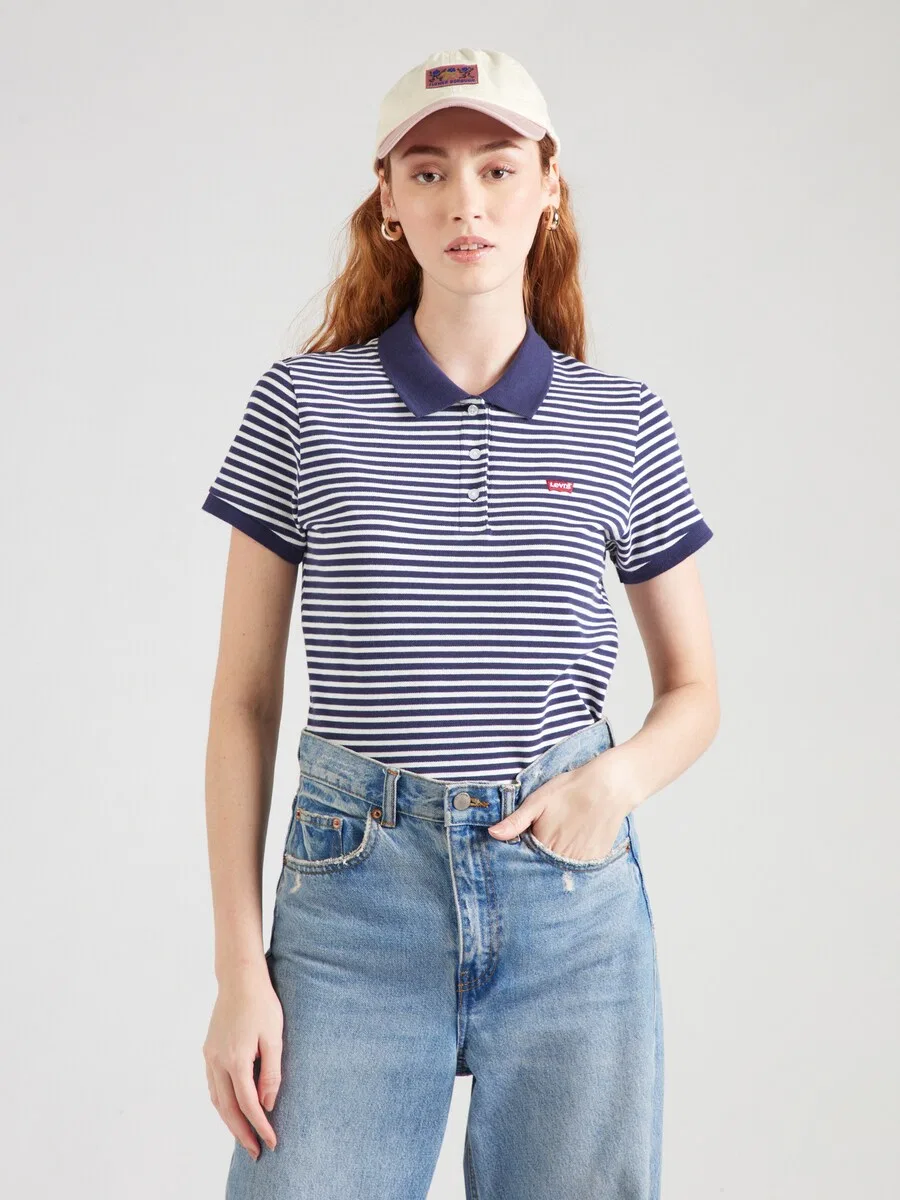 Футболка LEVI'S «Приталенная футболка-поло» темно-синего цвета — фото 3