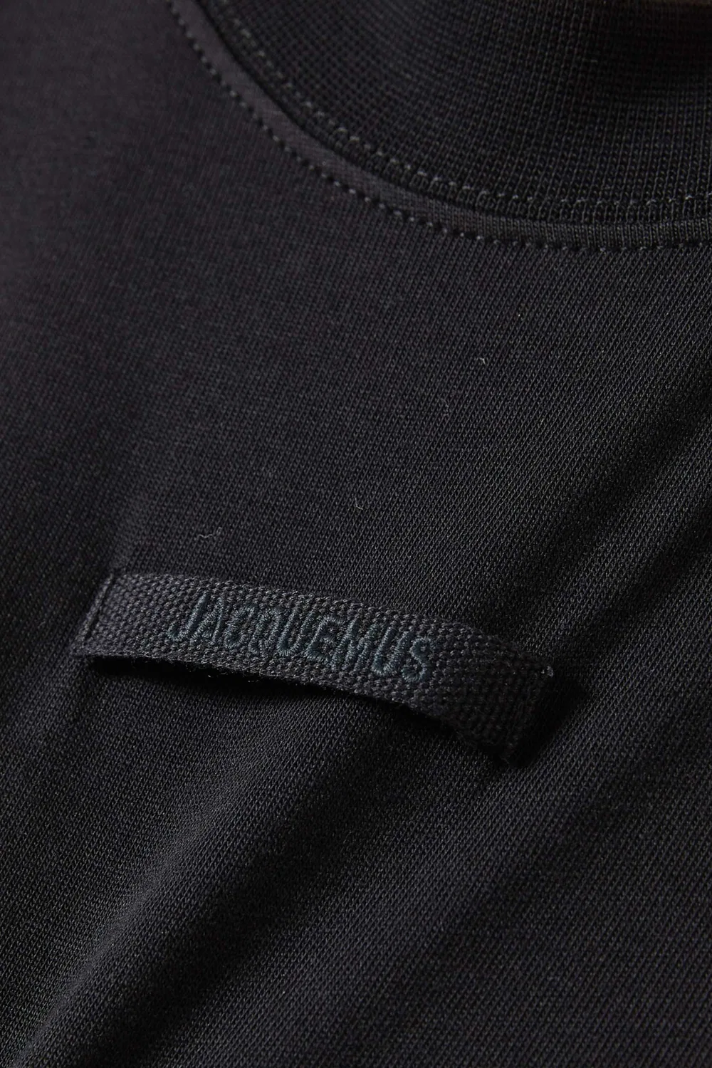 Футболка хлопковая Le T-shirt Gros Grain Jacquemus, черный — фото 4