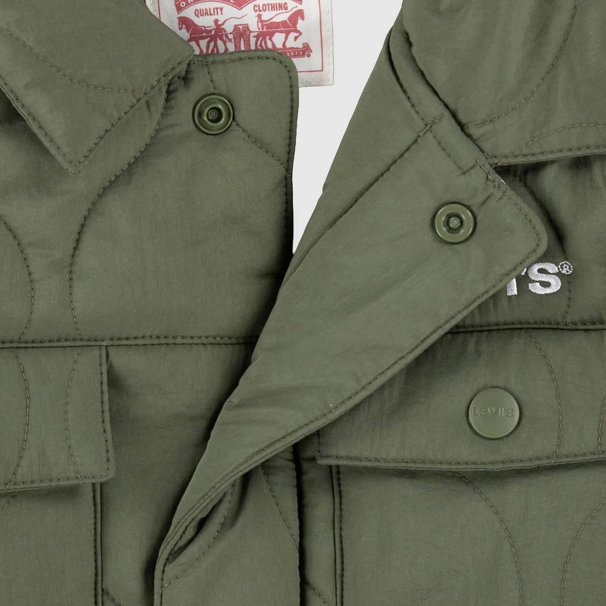 Стеганая куртка дальнобойщика для мальчиков 4-7 лет Levi's, Four Leaf Clover - Green — фото 4