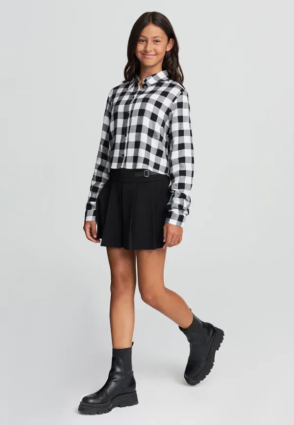 Юбка из полиэстера с эластаном Sopra al ginocchio tinta unita - mini skirt Terranova, черный