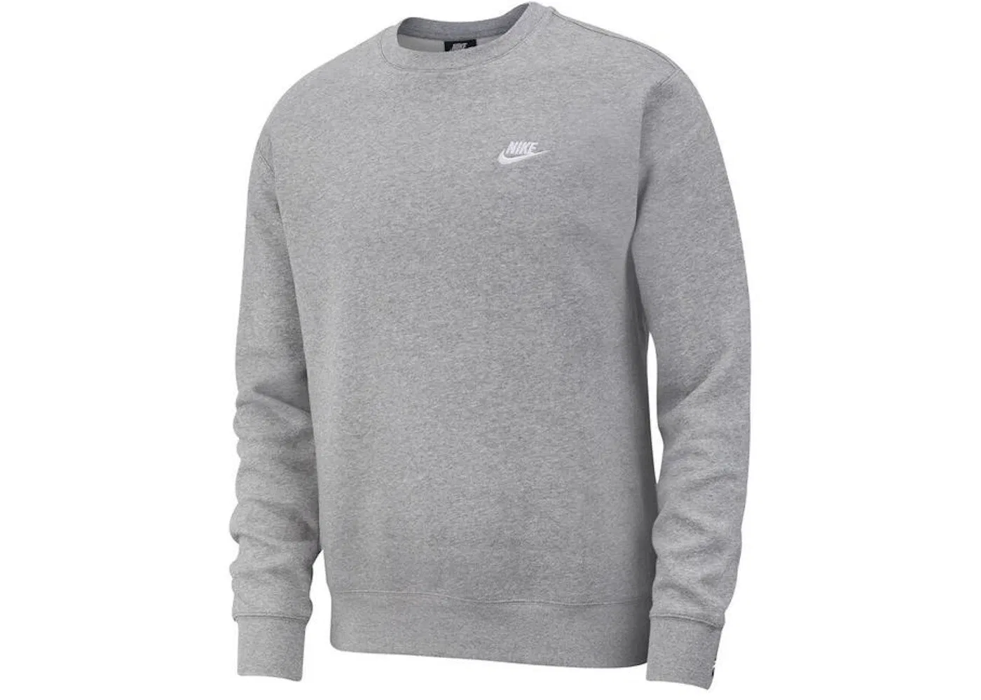 Мужская толстовка из футера с круглым вырезом Crewneck Nike, Dark Grey Heather/White