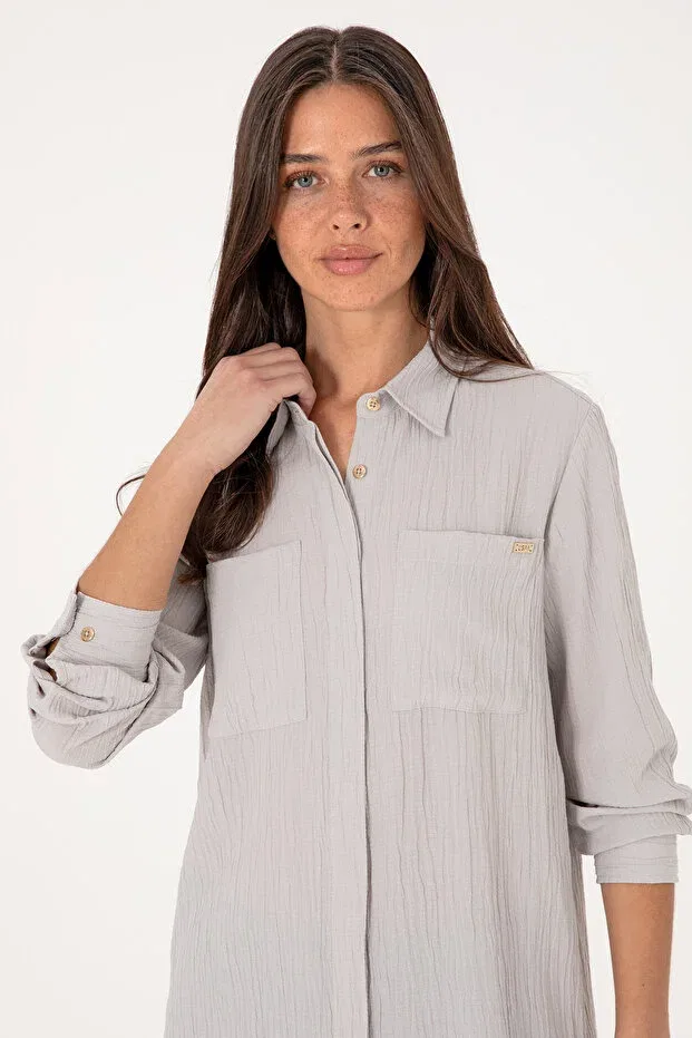Женская туника с длинным рукавом U.S. Polo Assn., Light Gray — фото 2