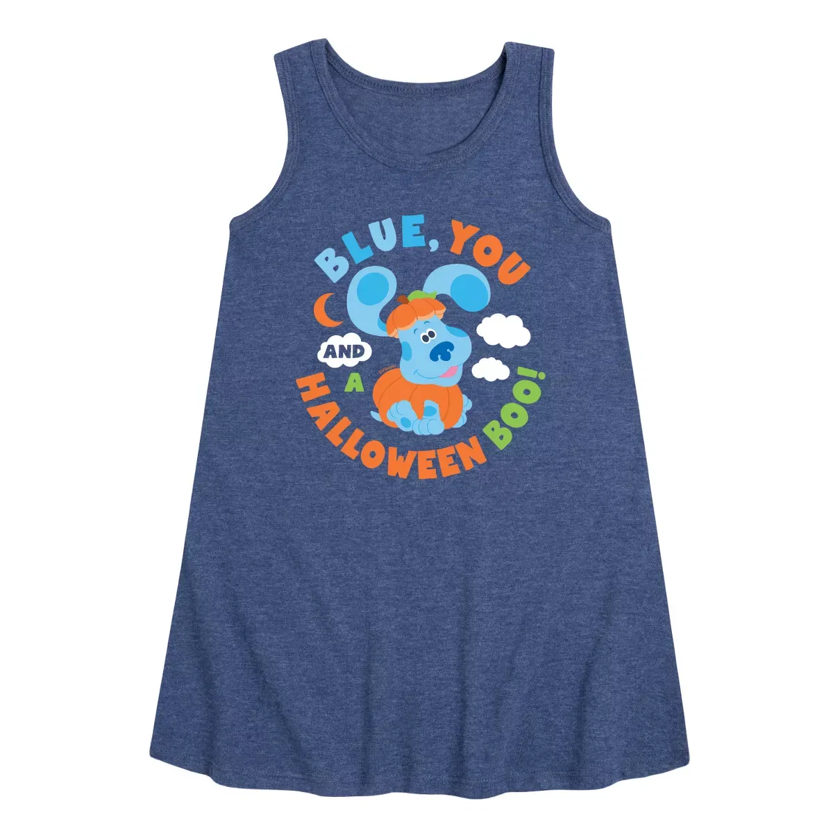 Детское платье-трапеция без рукавов Blue's Clues & You! Blue You And Halloween Boo, Heather Navy