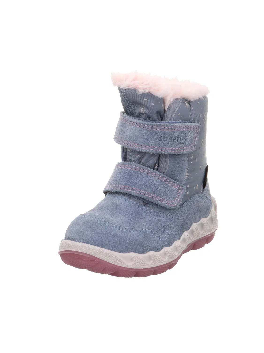Детские сапоги для девочек с принтом Icebird Gore-tex Warm Padding Superfit, Blue Pink 8010