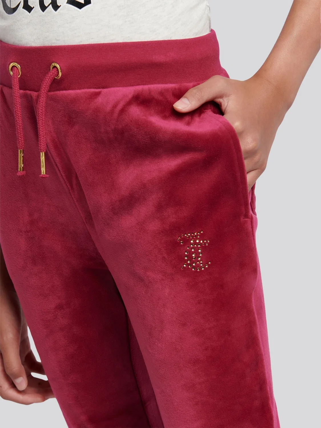 Джоггеры с диамантами, буткат Juicy Couture, красный — фото 4