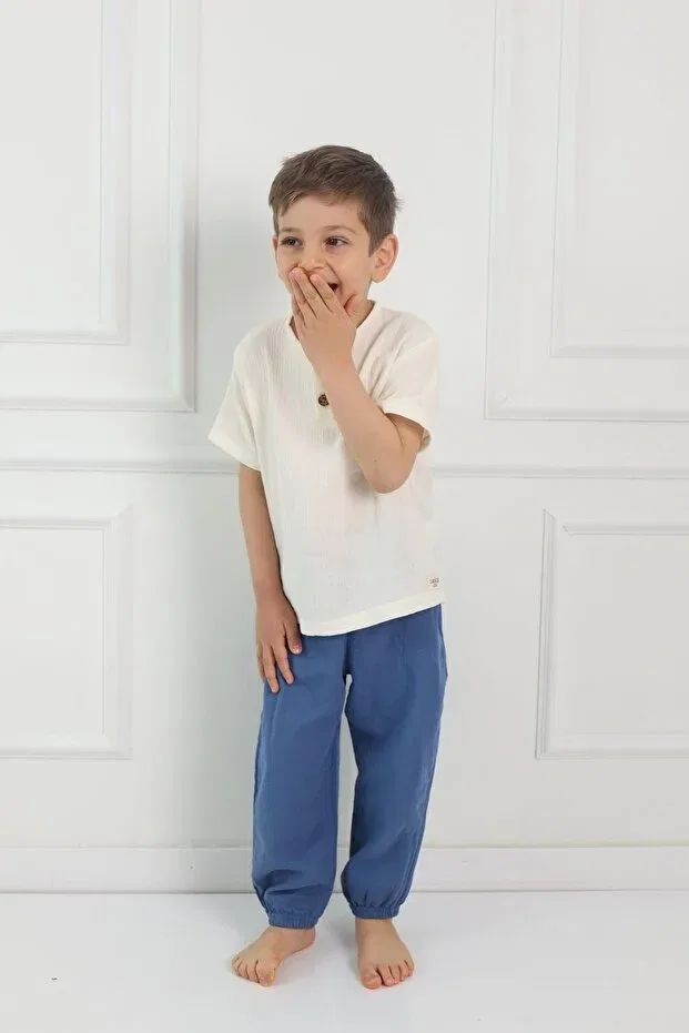 Детские брюки для девочек хлопковые Cuckoo Cotton, Blue — фото 4