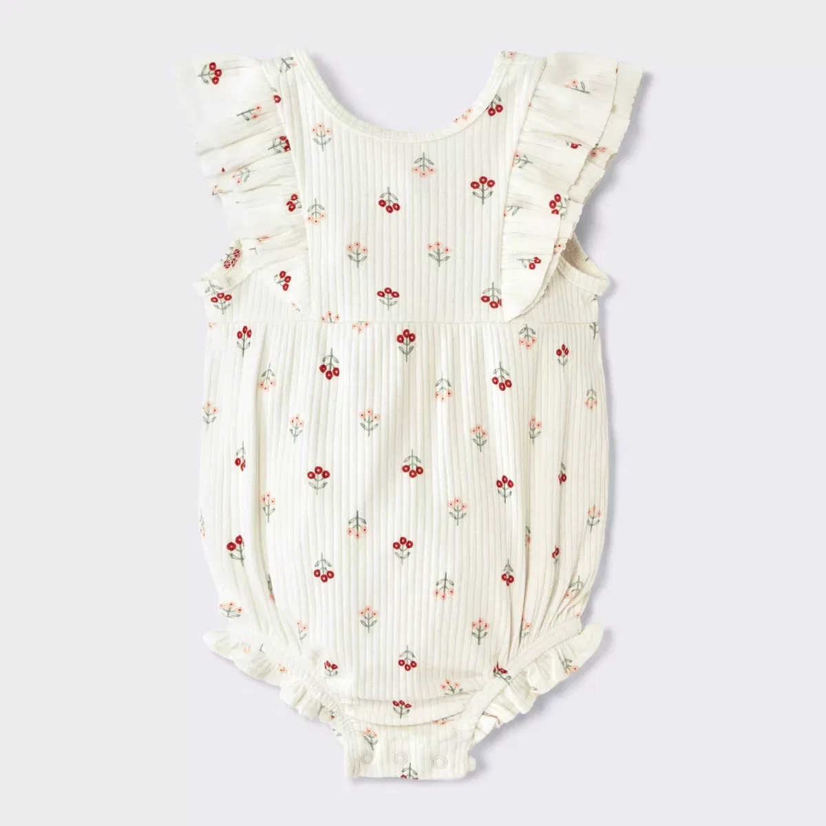 Детский боди-комбинезон для девочек с принтом Ruffle Tank Romper NEWBORN, Off-White